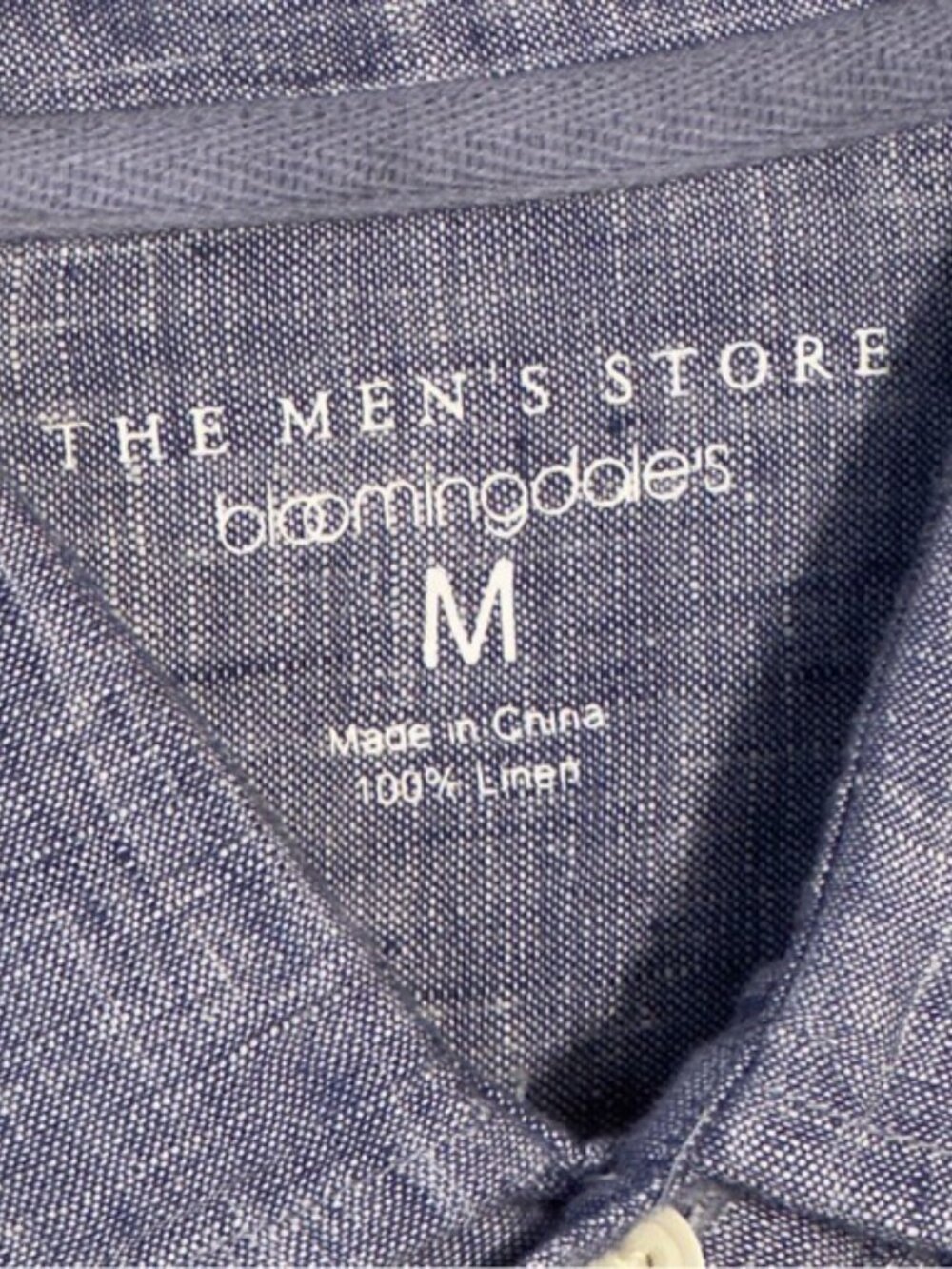 Bloomingdale's Linen Dyed Solid Regular Fit Button Down Medium - Picture 4 of 9